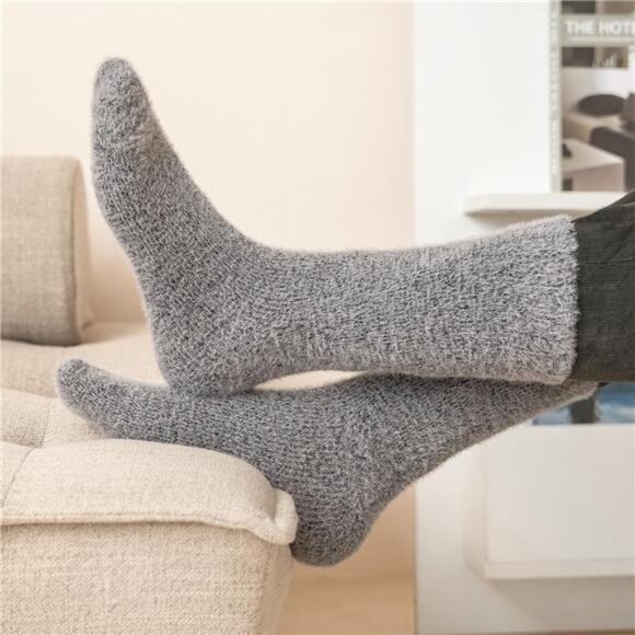 New 5 Pairs Fuzzy Soft Cozy Comfortable Socks for Women, Casual Sleep Comfy Sock - Picture 5 of 6